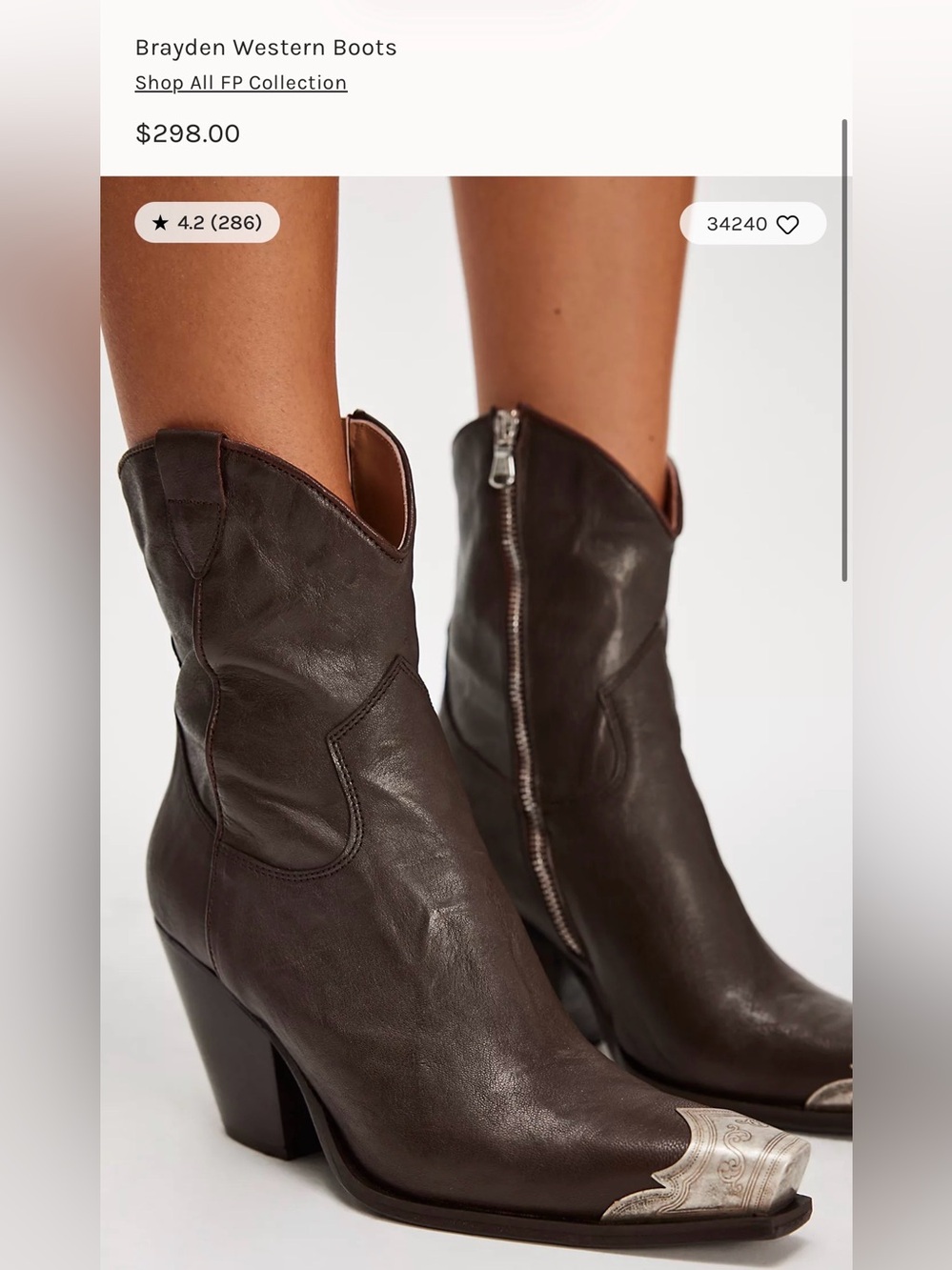 Free People Brayden Western Boots - Hot Fudge